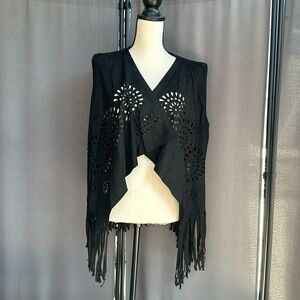 Hotloox vest black imitation black suede XXL